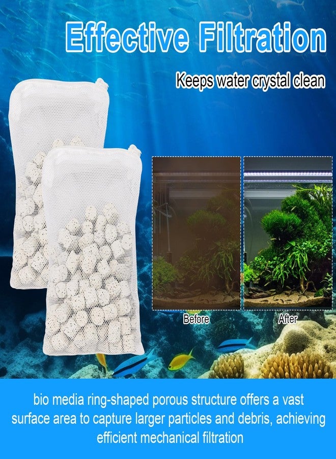 HCLSY 2 Pack of Bio-max Aquarium Filter Media Replacement for Fluval U Underwater Filter, 3.88Oz/110g Bio Ceramic Rings Filter Media for U2/U3/U4 Filters - Image 2